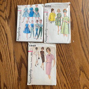 Vintage Pattern LOT of Simplicity UNCHECKED patterns - Bust 30-34” - 1950-70’s