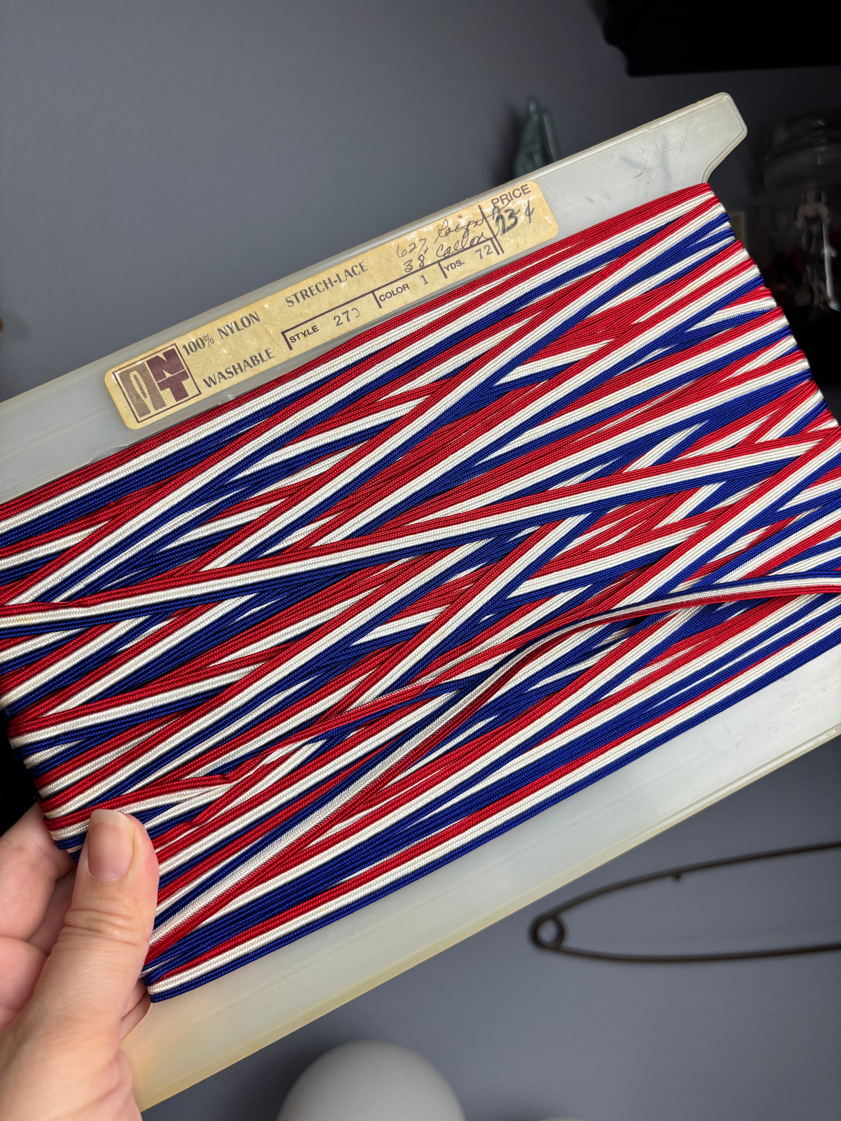 1970's Red, White, and Blue Polyester Trim - BTY