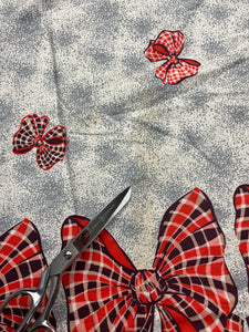 1950’s Red Bow Border Print Cotton Fabric