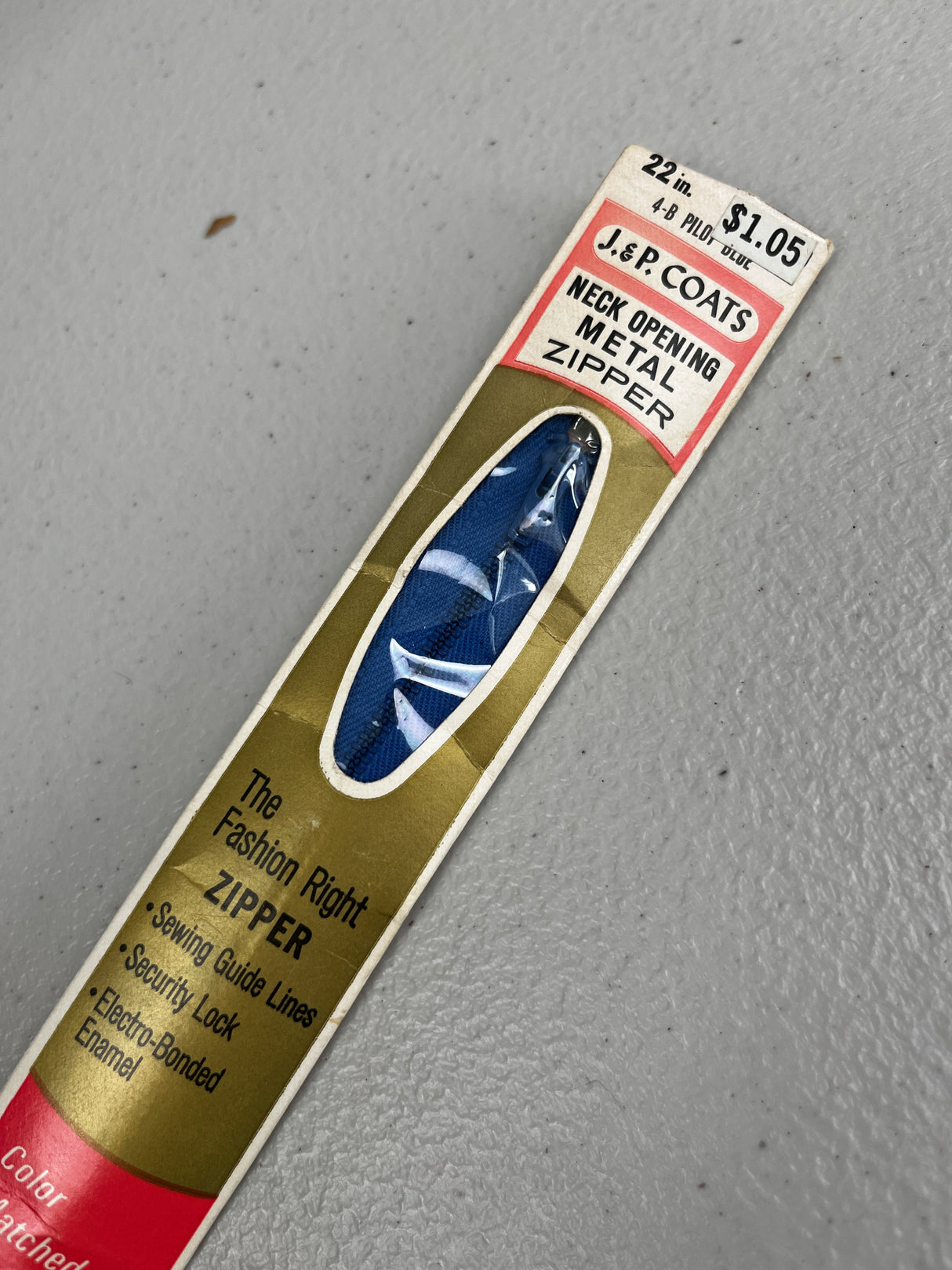22” Metal Zipper - 1970’s - J. & P. Coats - Multiple colors available