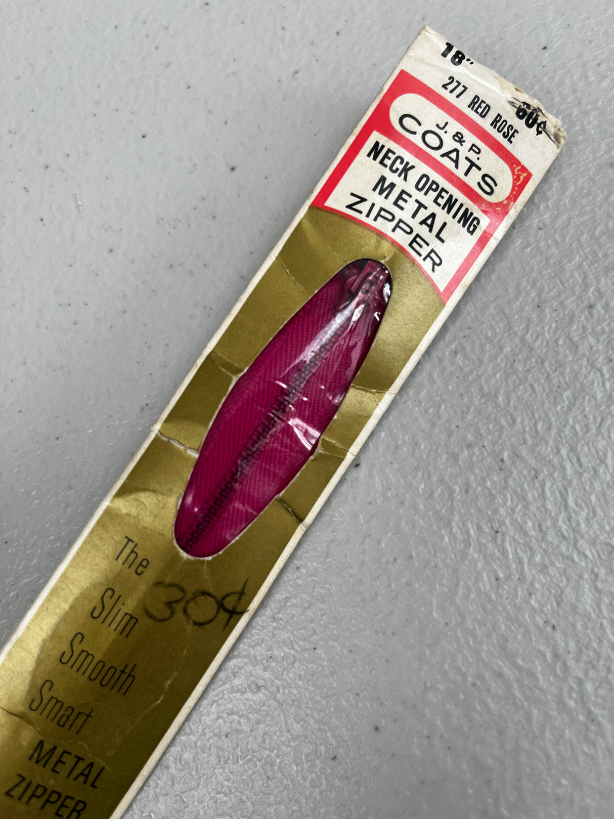 18” Metal Zipper - 1970’s - J. & P. Coats - Multiple colors available