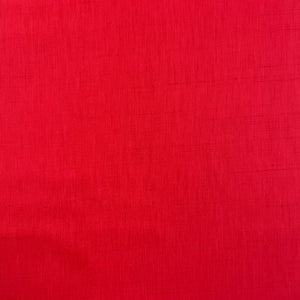 1960’s Bright Red Slubby Fabric - Rayon and Cotton - Burlington Mills - BTY