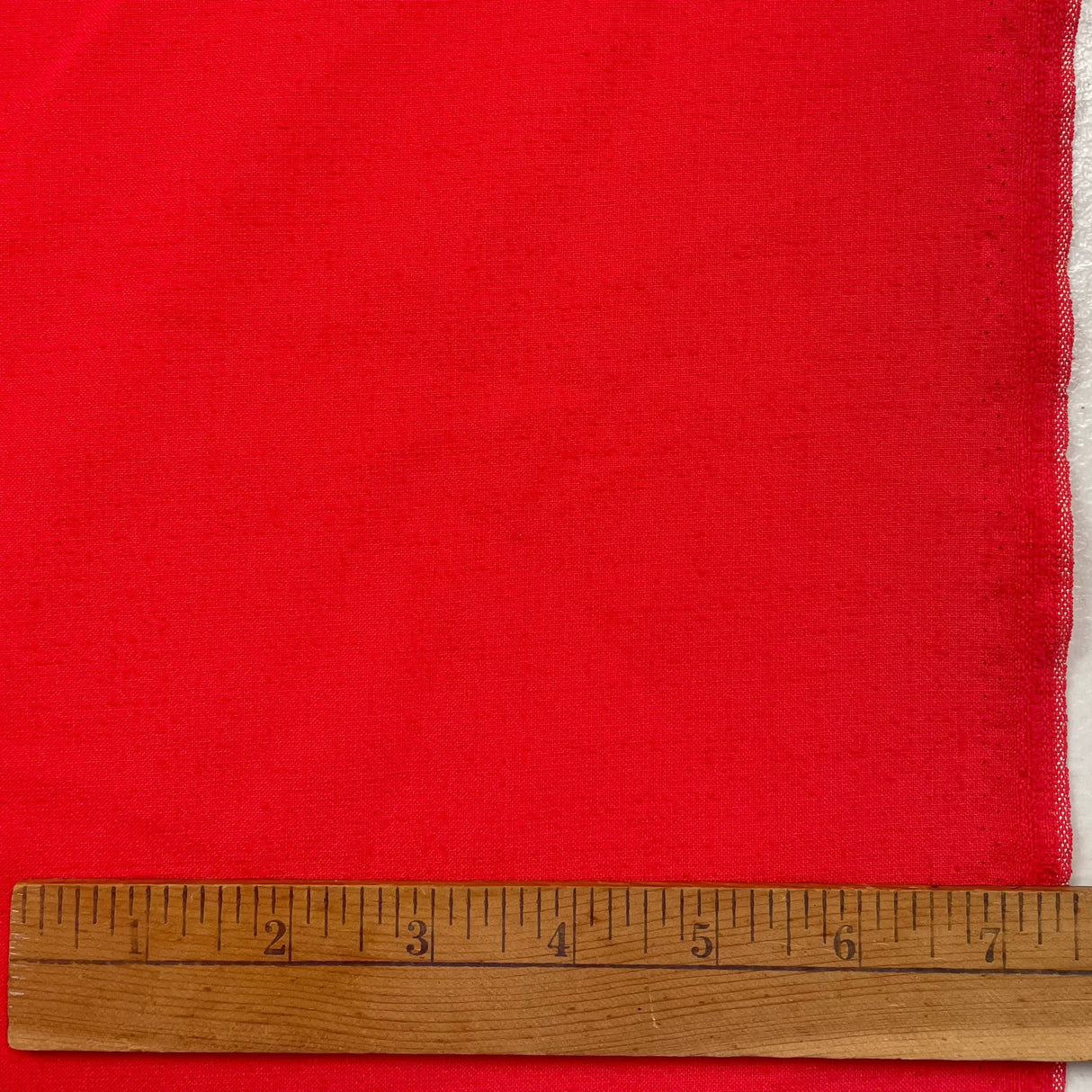 1970’s Bright Red Slubby Fabric - Polyester - BTY (K11)