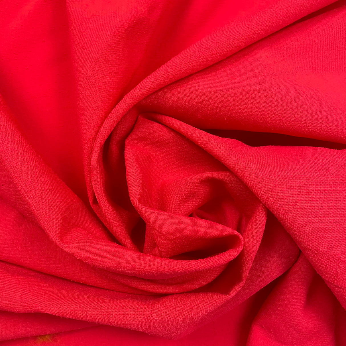 1970’s Bright Red Slubby Fabric - Polyester - BTY (K11)