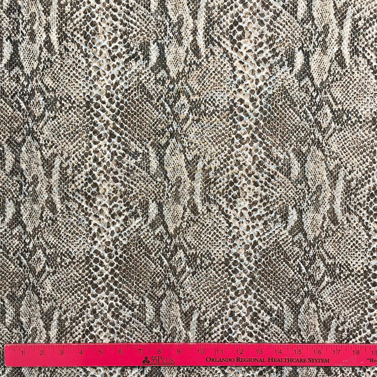1970’s Brown Snakeskin Print Polyester Chiffon Fabric - Piece (P169)
