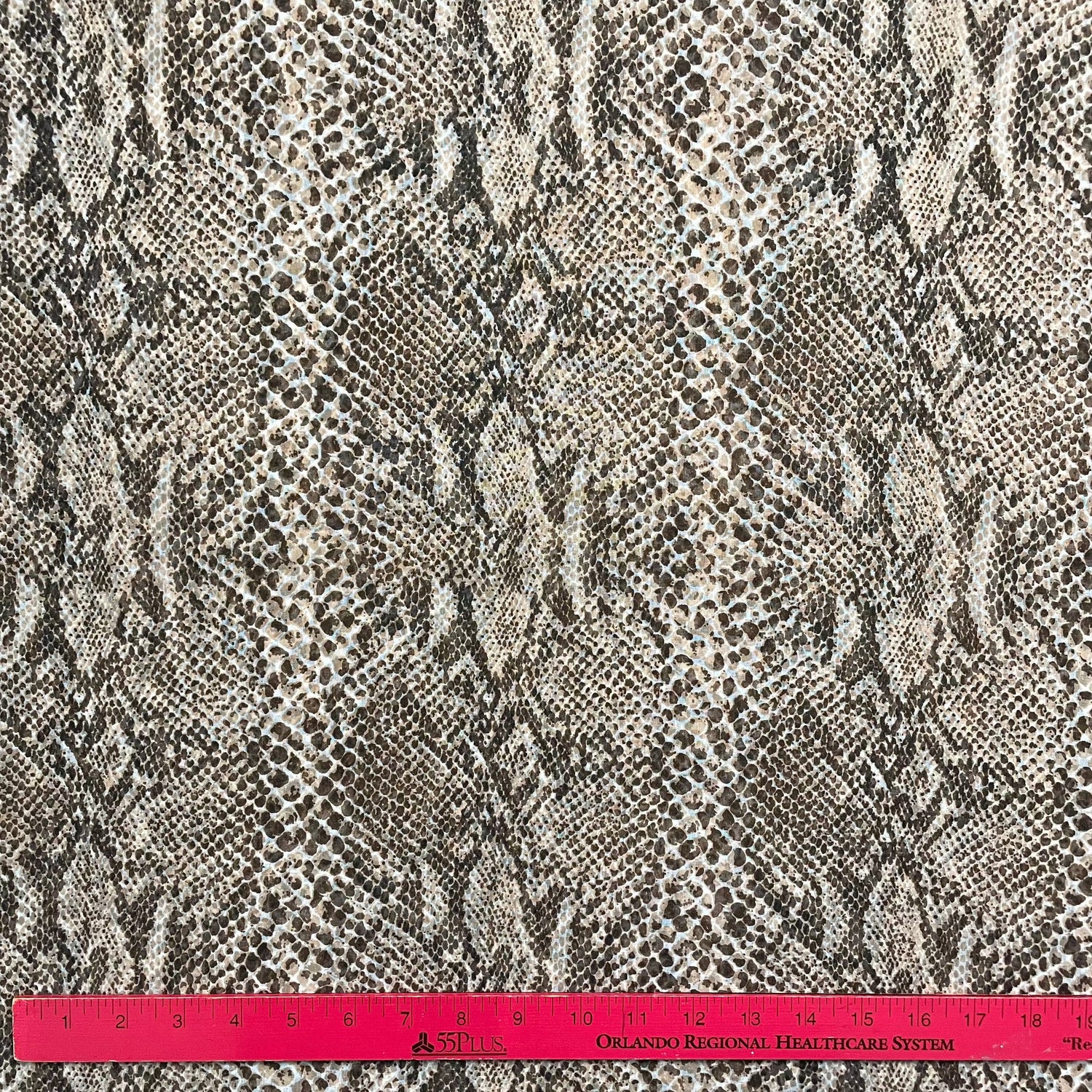 1970’s Brown Snakeskin Print Polyester Chiffon Fabric - Piece (P169)