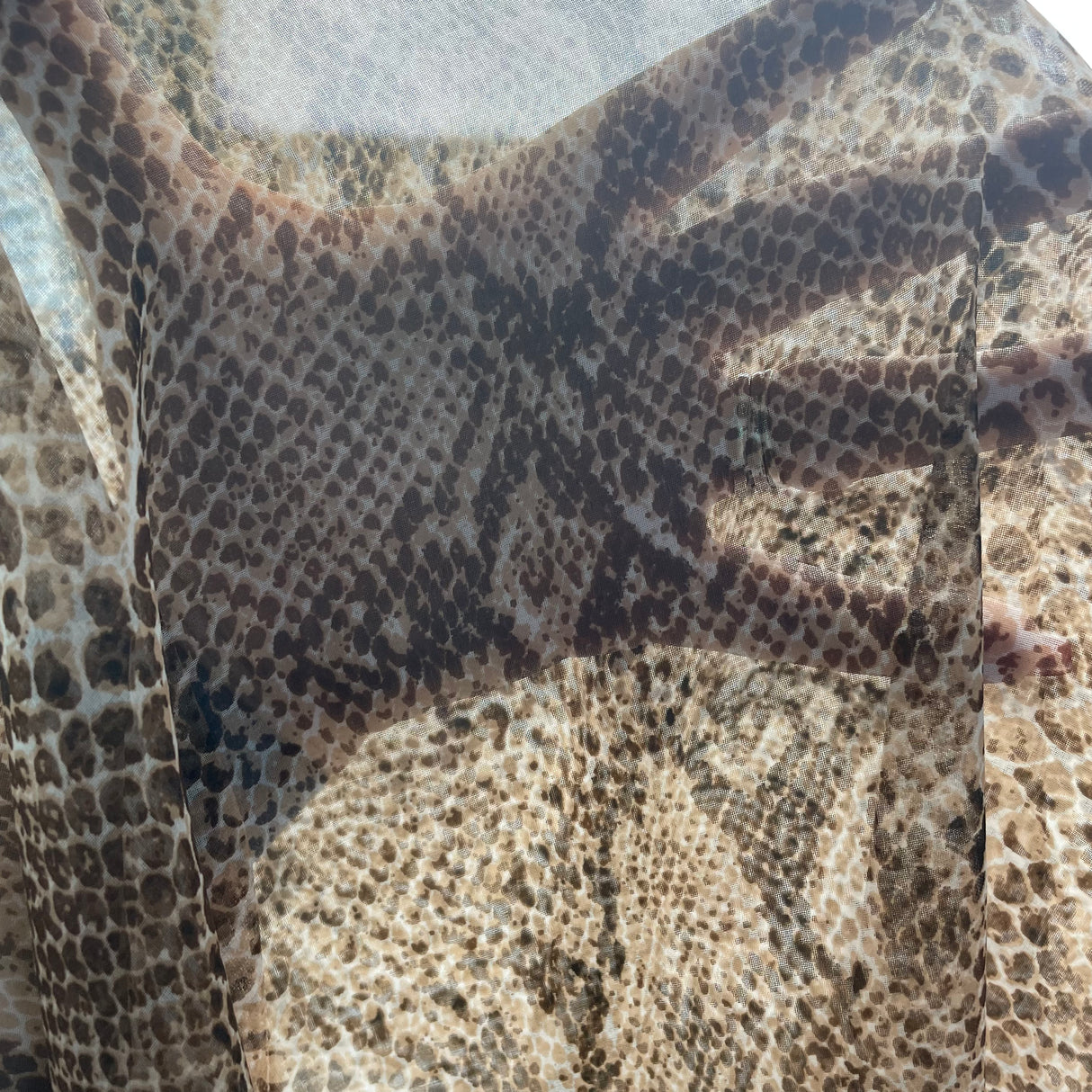 1970’s Brown Snakeskin Print Polyester Chiffon Fabric - Piece (P169)