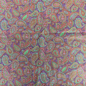 1960’s Paisley in Purple, Pink and Teal Cotton blend Fabric - 3 yds
