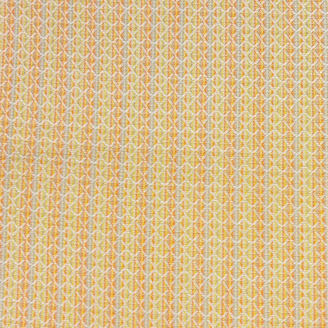 1970’s Yellow, Orange and Tan Diamond Print with Stripes Bonded Fabric - BTY
