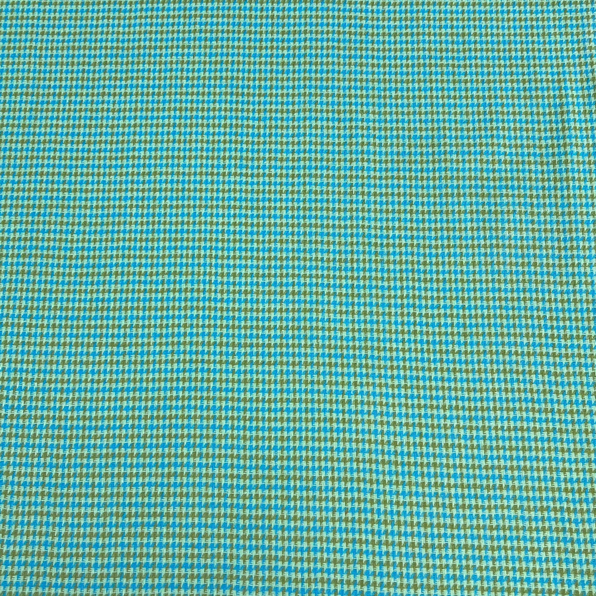 1970’s Mint/Blue/Brown Houndstooth Bonded Fabric - BTY (J16)