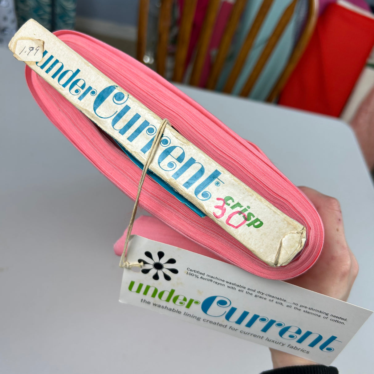 1960’s Undercurrent Banana Yellow Solid Sheer Rayon lining Fabric - BTY