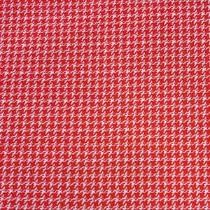 1970’s Red/Orange and White Houndstooth or "Puppytooth" Print Fabric - BTY