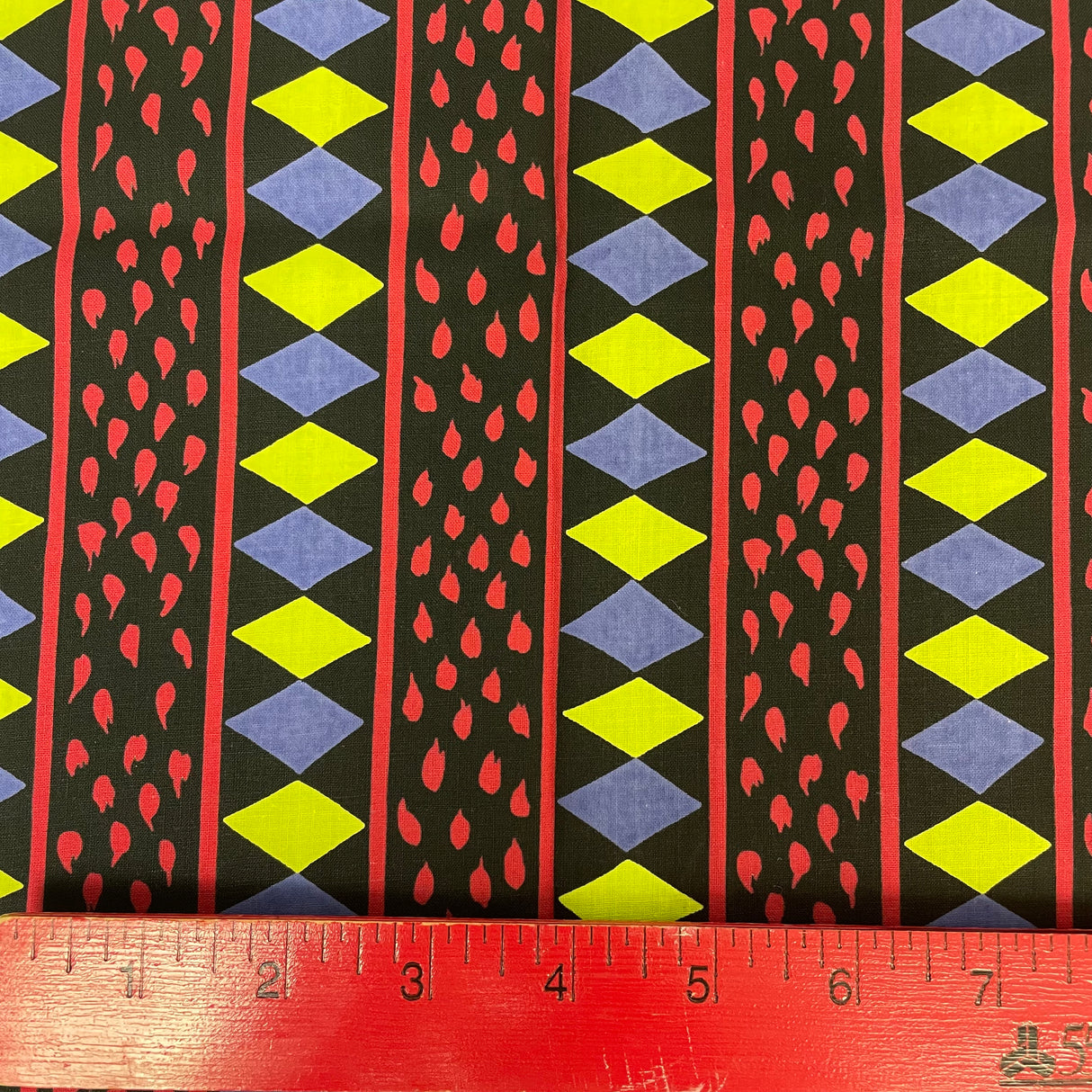 1950’s Harlequin and Rain Drops Cotton Novelty Print Fabric - Piece (P180)