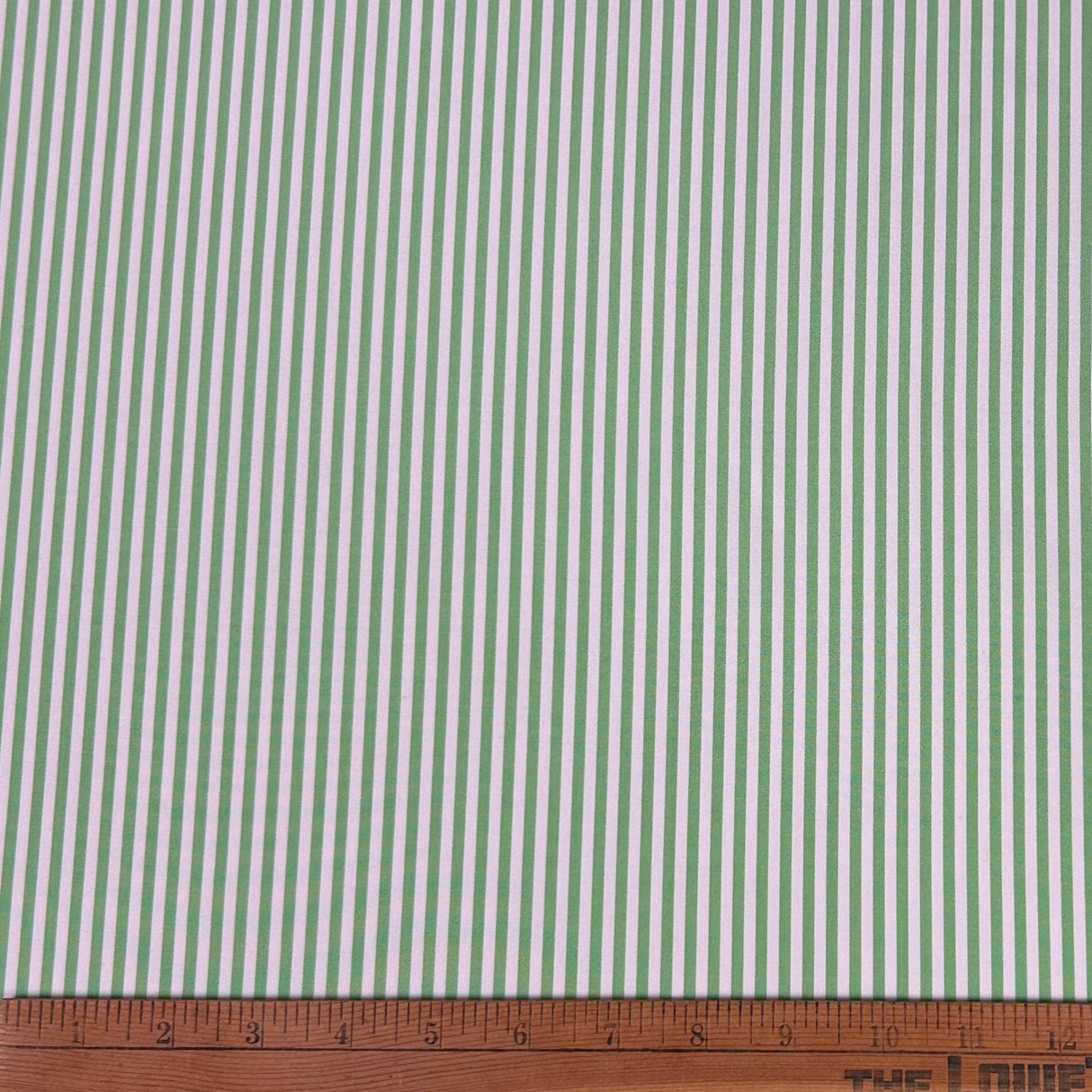 1970’s Green and White Stripe Fabric - BTY (T5)
