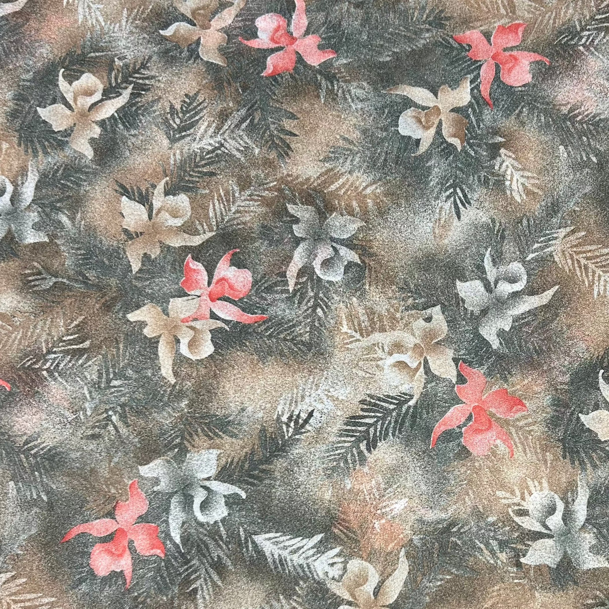 1970’s Tropical Flowers Double Knit Brushed Polyester - Multiple colors - BTY (H1)