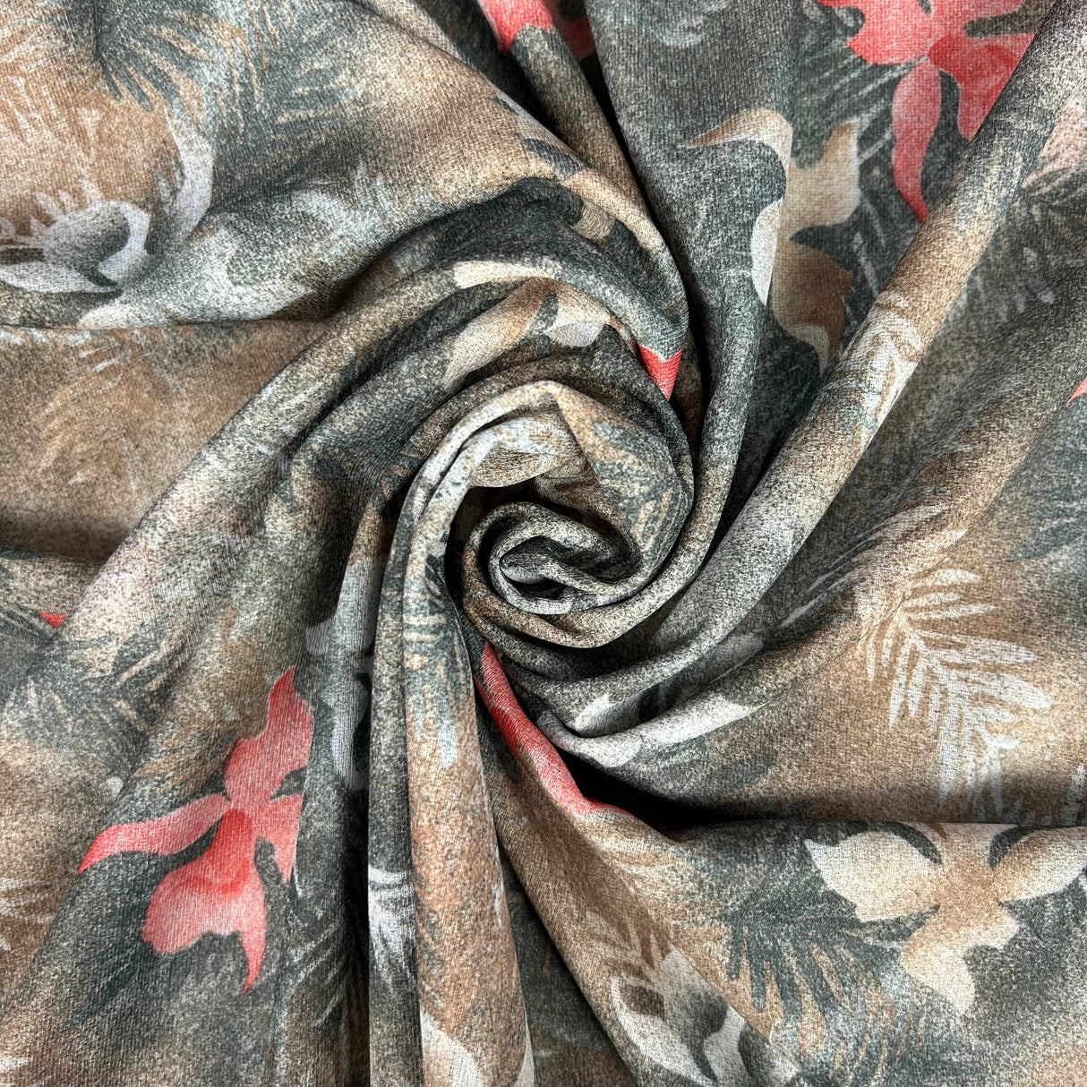 1970’s Tropical Flowers Double Knit Brushed Polyester - Multiple colors - BTY (H1)