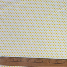1970’s White with Yellow Polka Dots “Summakool” Polyester Fabric - BTY
