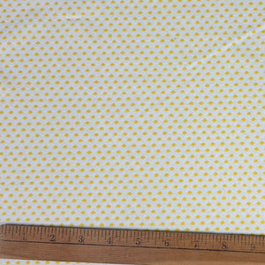 1970’s White with Yellow Polka Dots “Summakool” Polyester Fabric - BTY