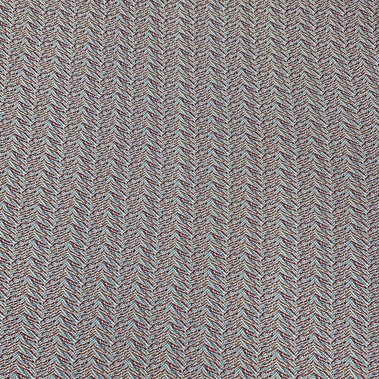 1970’s Red and Blue Zig Zag Polyester Double Knit Fabric - BTY (H9)