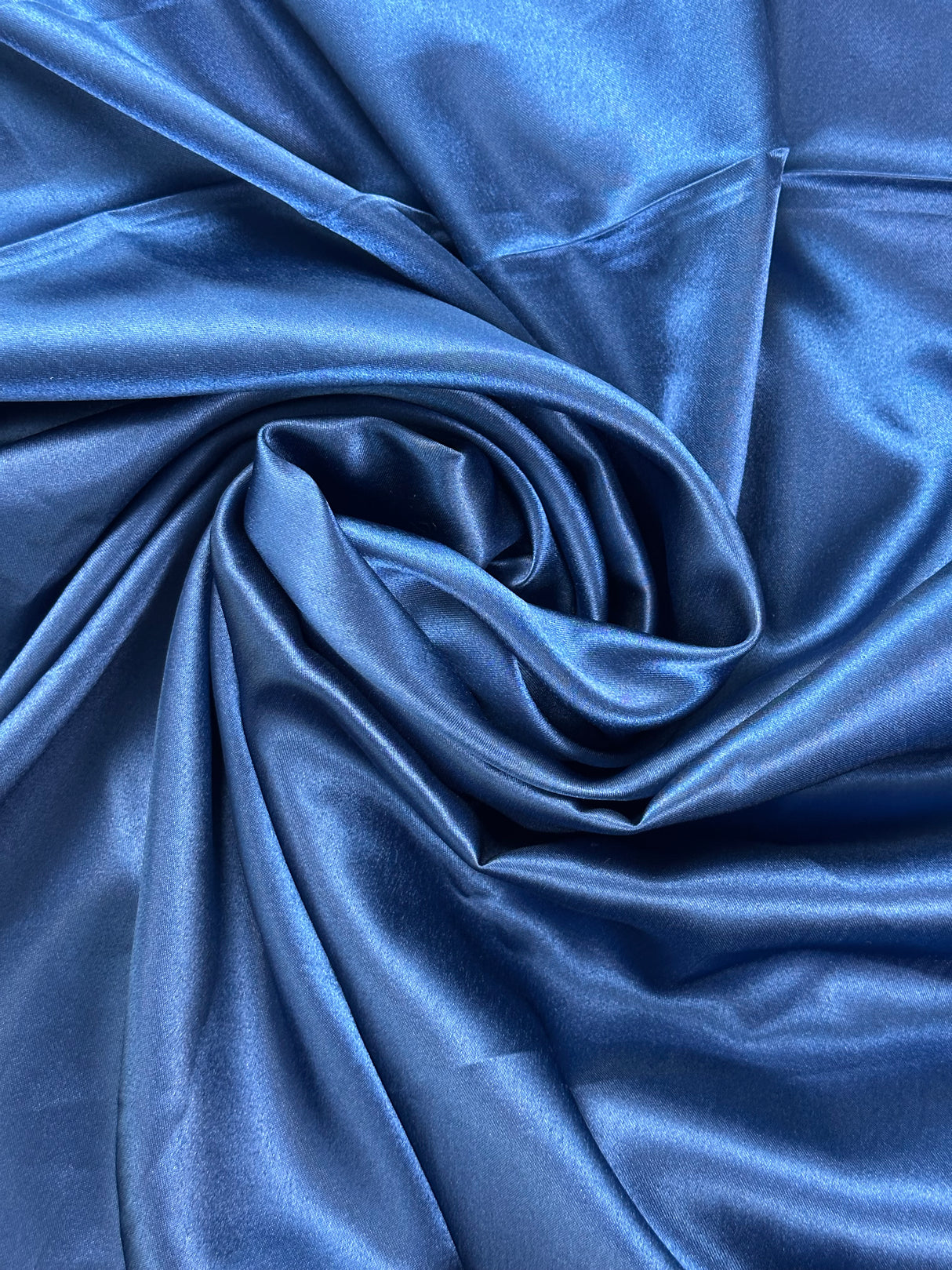 Modern Satin Sapphire Blue Polyester Fabric - (P217)