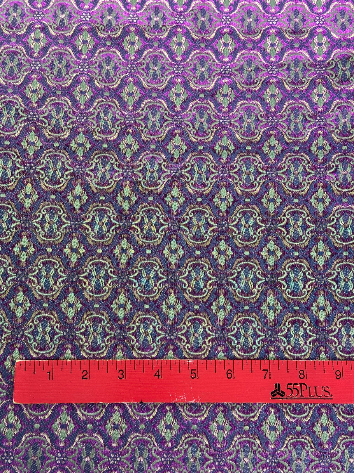 Modern Purple/Blue Woven Print Shiny Polyester Fabric - (P229)