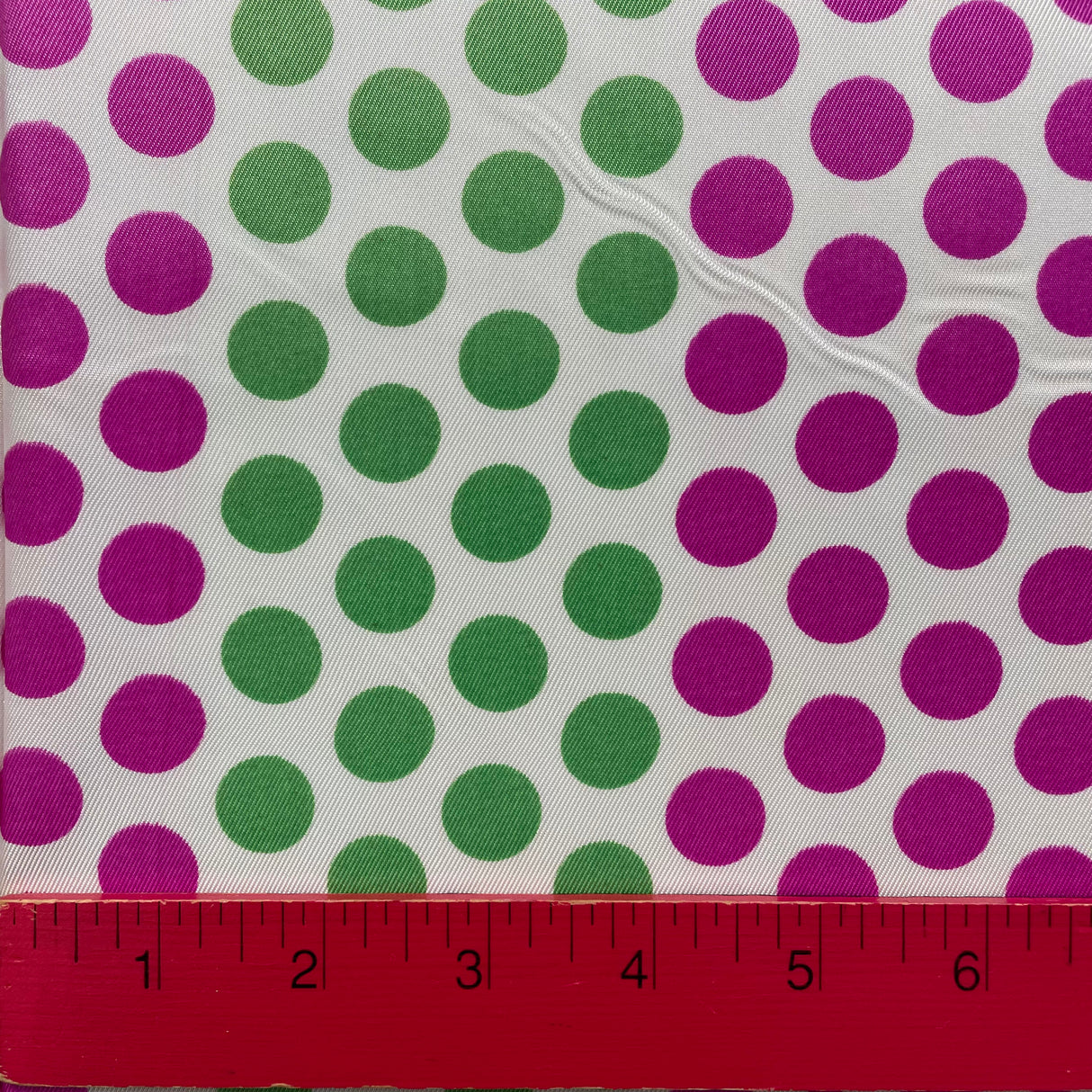 1960's Bright Green and Pink Dots Fabric - BTY (X11)
