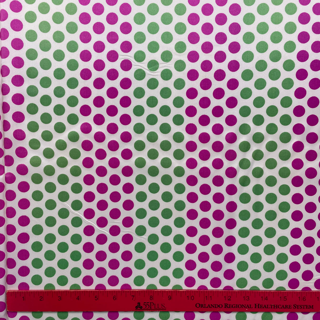 1960's Bright Green and Pink Dots Fabric - BTY (X11)