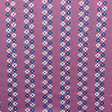 1960's Pink with lines of blue and white flowers - Double Knit - BTY