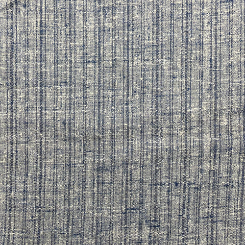 1970’s Striped Blue Linen Blend Fabric - BTY