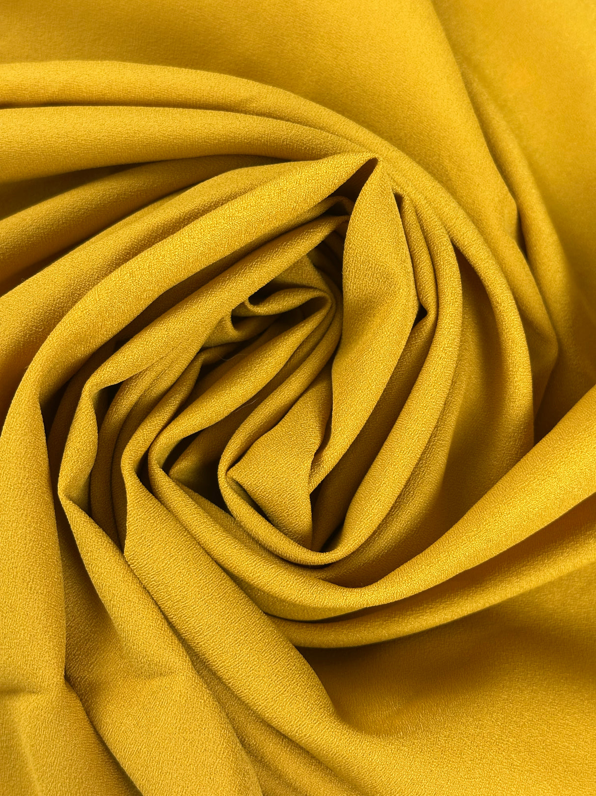 1970's Harvest Gold Rayon Crepe Blend Fabric - (P245)