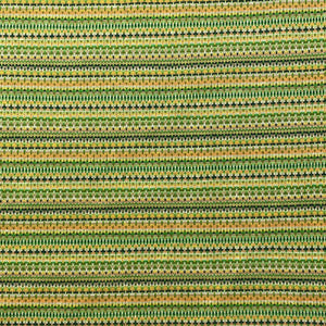 1970’s Burlington Green and Yellow Striped Dacron Poly and Cotton Fabric - BTY