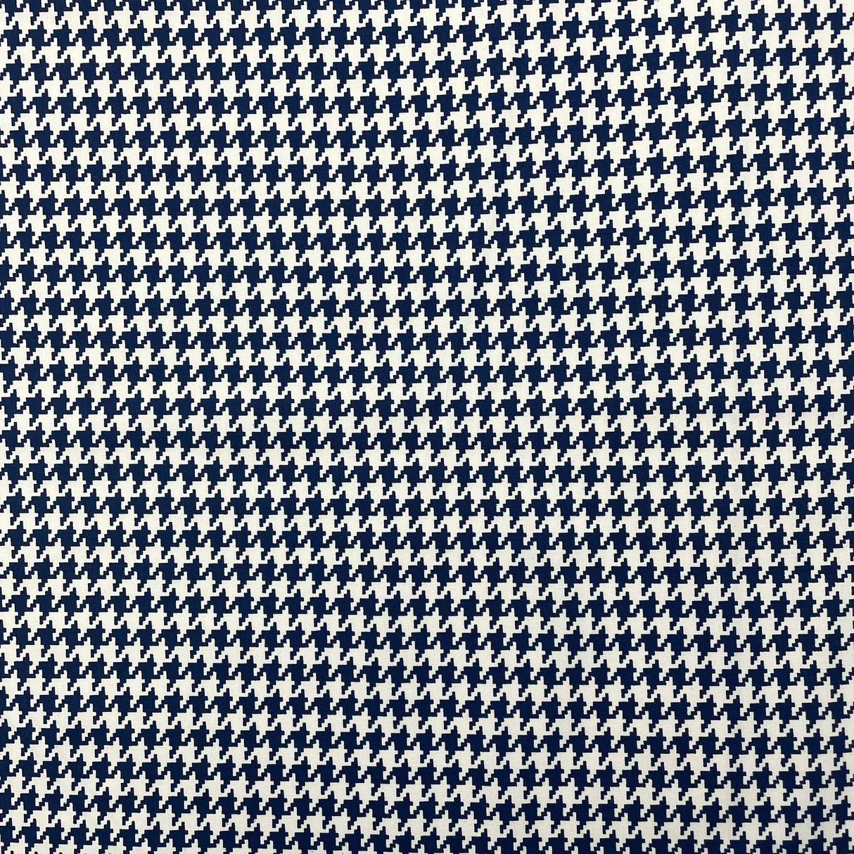 1970’s Cohama Sportset Navy Blue and Beige Houndstooth Dacron Poly Cotton Blend Fabric - Piece (P168)