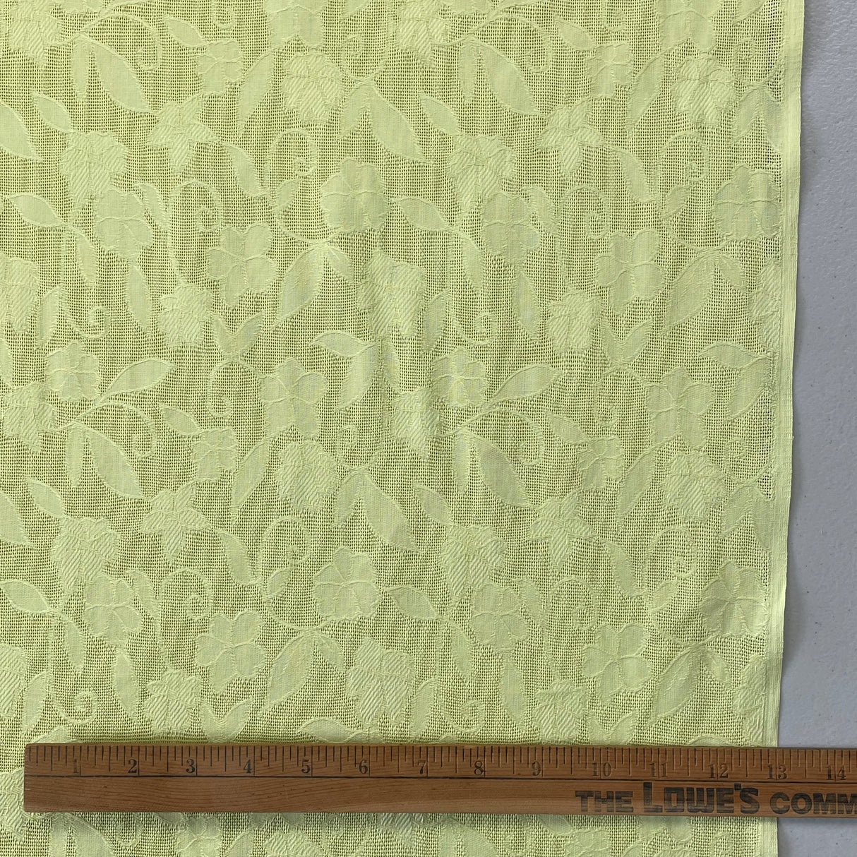 1970’s Yellow Floral Madeira Lace Jacquards Cotton Fabric - BTY (S9)
