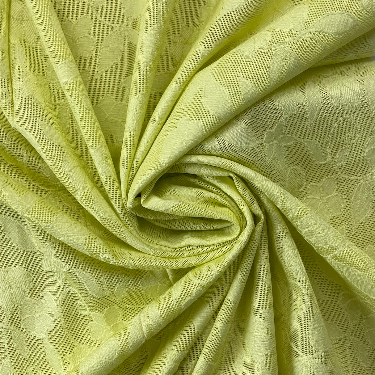 1970’s Yellow Floral Madeira Lace Jacquards Cotton Fabric - BTY (S9)