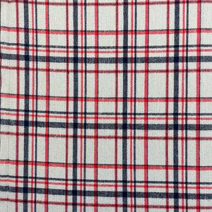1970’s Red and Dark Blue Large Plaid Fabric - BTY