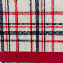 1970’s Red and Dark Blue Large Plaid Fabric - BTY