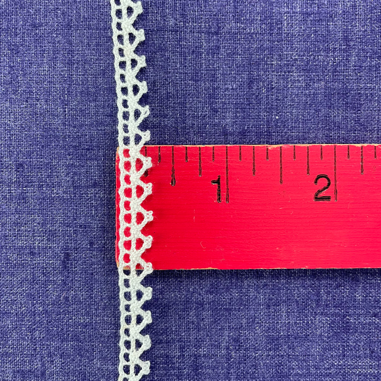 1970’s White Triangular Cluny Cotton Lace - 3/8” - BTY - (TR3)