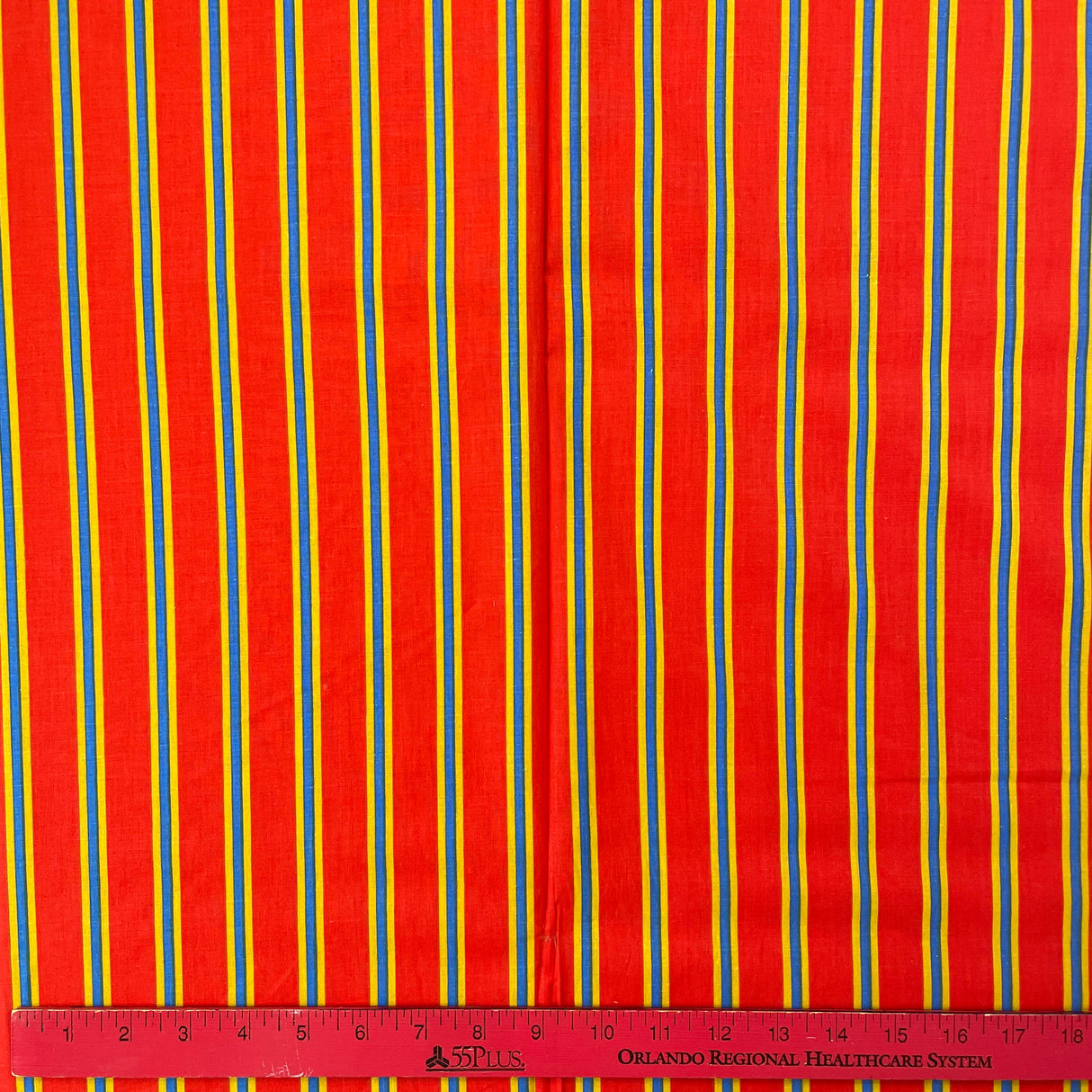 1970’s Red, Blue and Mustard Yellow Poly/Cotton Fabric - BTY