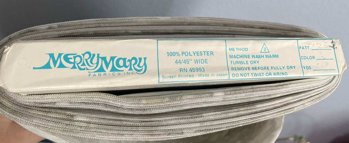 1970’s Merry Mary Silver and Green Jockey and Horse Novelty Print Polyester Fabric - BTY (S38)