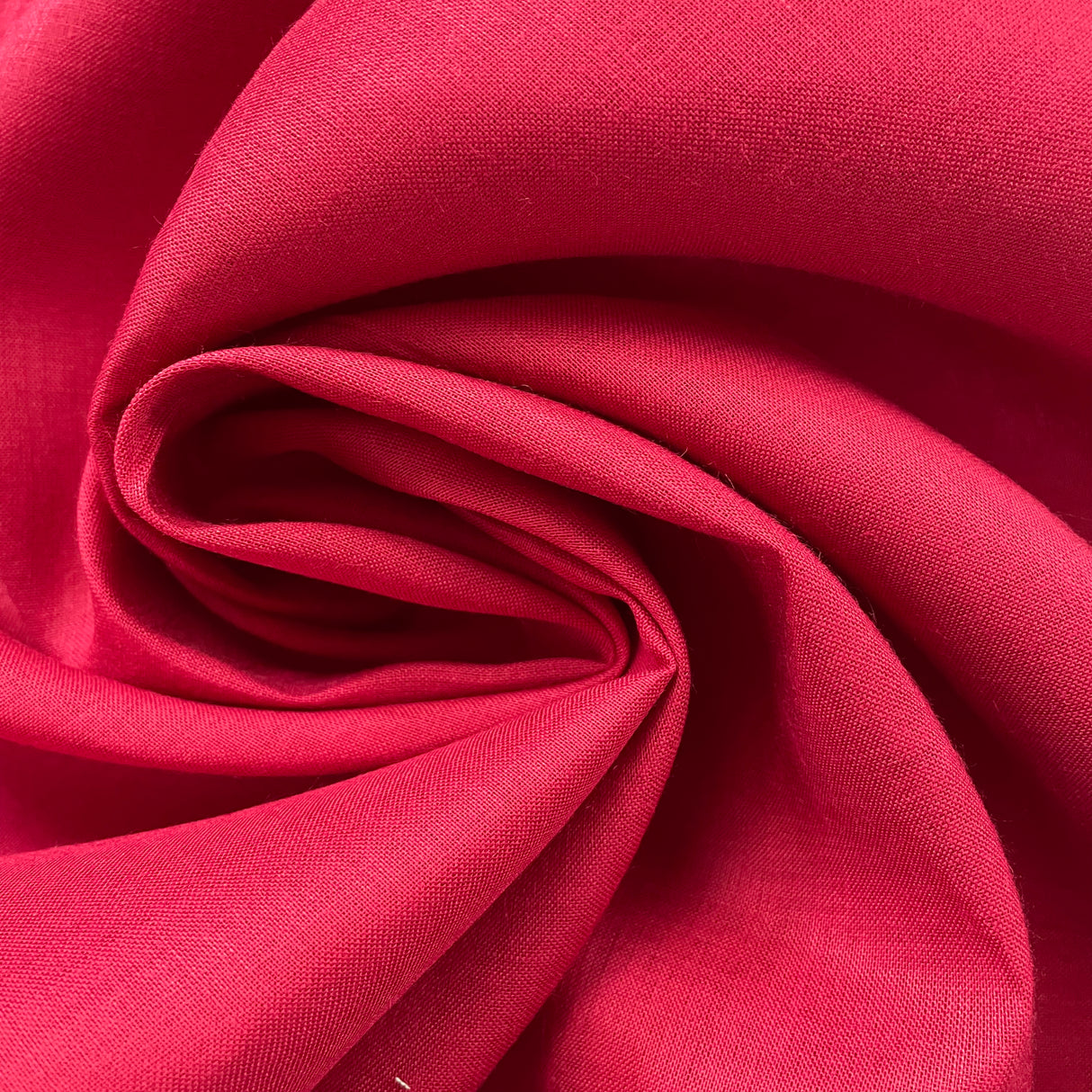 1970’s Bright Red Solid Rayon Blend Fabric - BTY (S41)