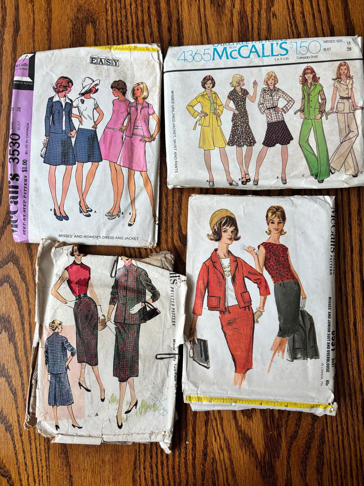 1960-70’s Vintage Pattern LOT of UNCHECKED patterns - Bust 30-38" - Lot C