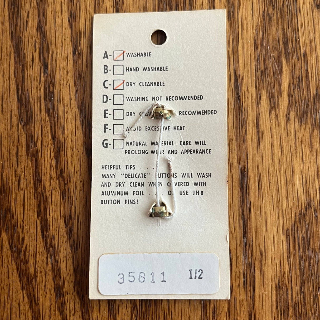 1980’s JHB Imports Enamel Buttons - Black and Gold tone - Size 24 - 1/2" - on card