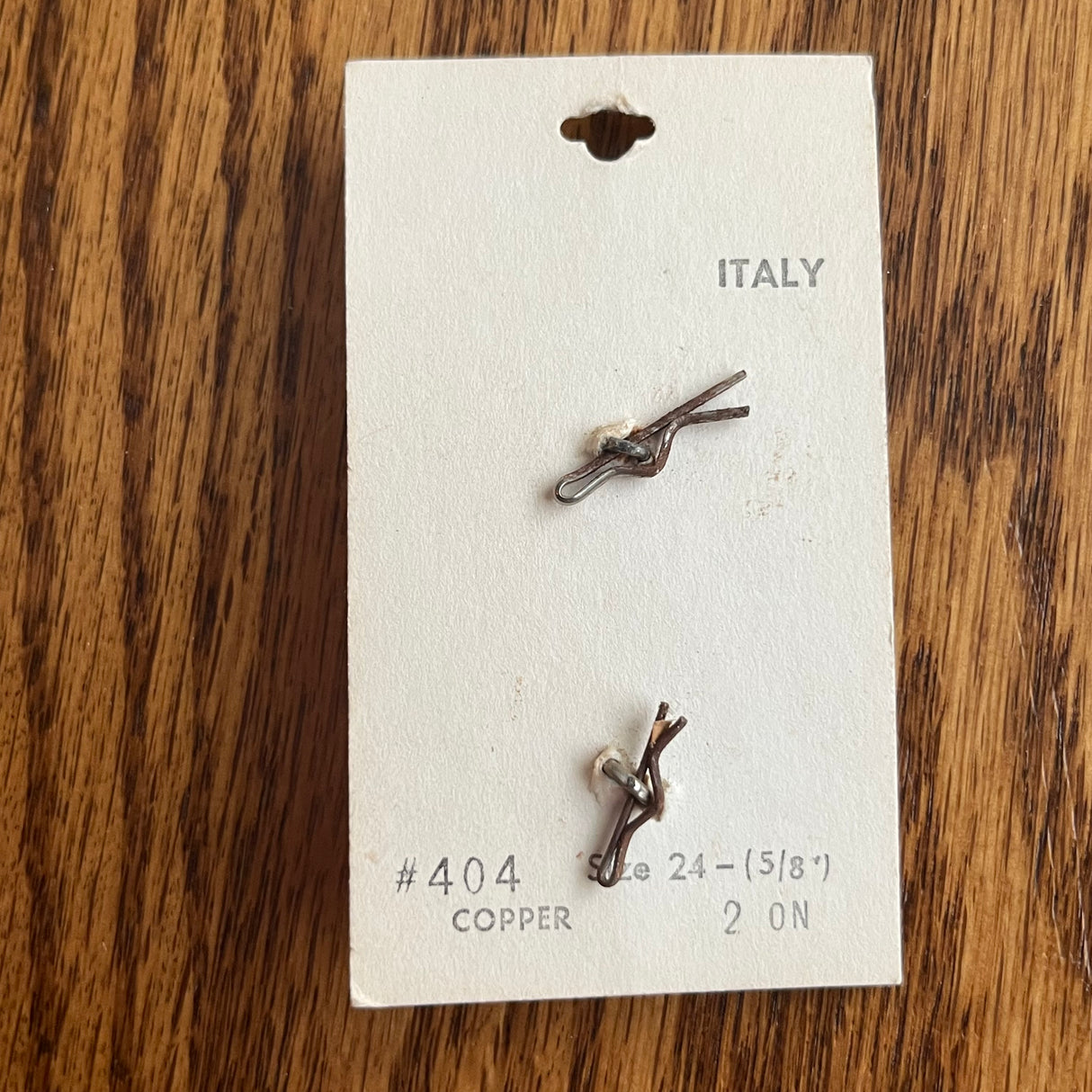 1960’s La Mode Chain Print Half Round Buttons - Grey/Copper - Set of 2 - Size 24 - 5/8" - on card