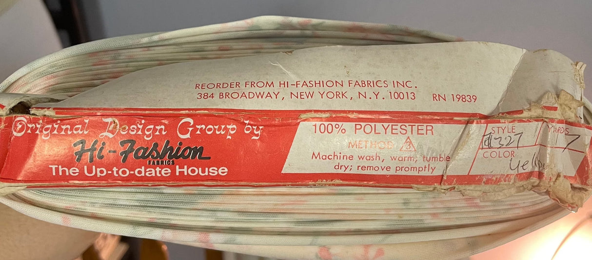 1960’s Butter Yellow Floral Fabric - Polyester - BTY (H7)