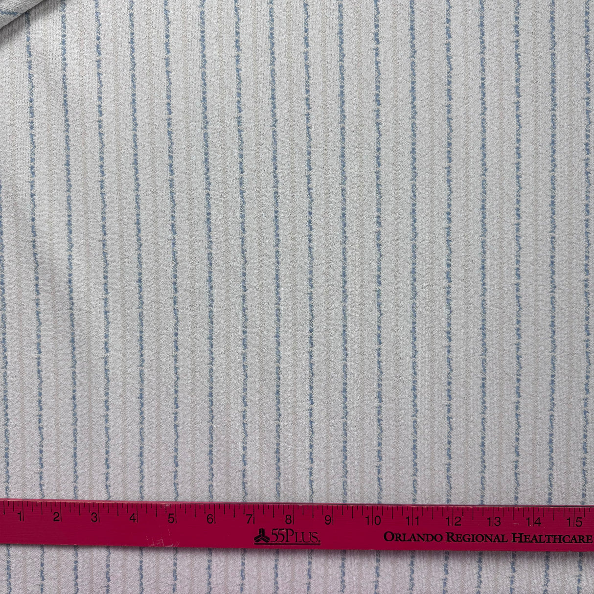 1970’s Blue Tan and White Stripe Fabric-  Polyester - BTY (F8)