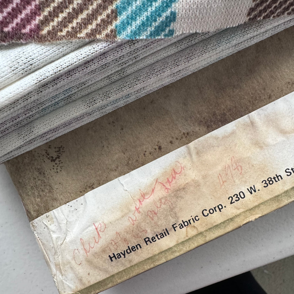 1970’s Brown, Blue, Purple and White Plaid Fabric - Wool & Polyester - BTY (H5)