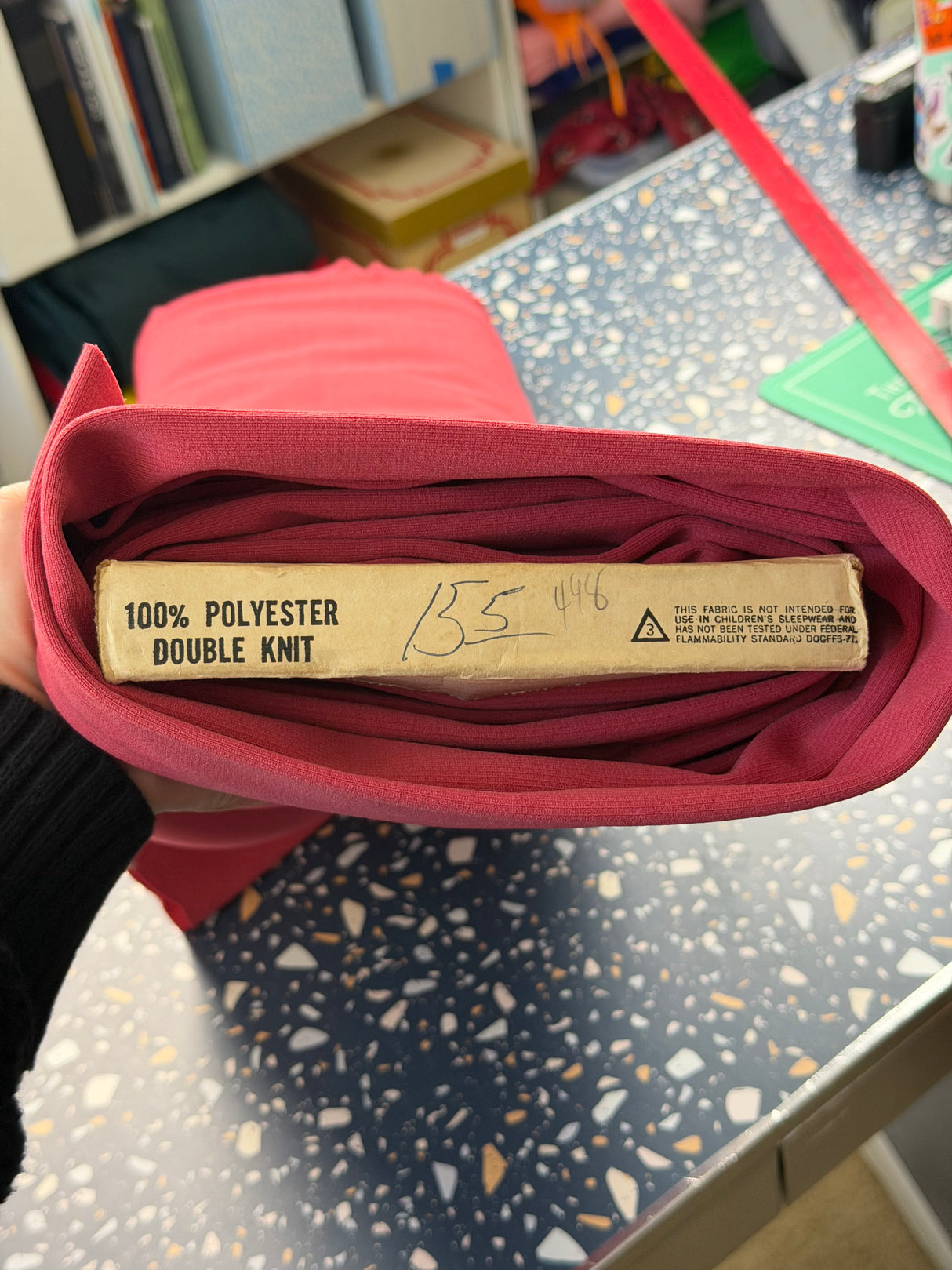 1970’s Muted Red Double Knit Polyester Fabric - BTY (L4)