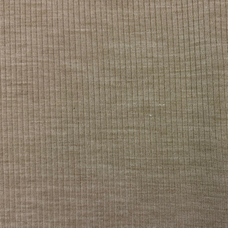 1970’s Tan Sweater Ribbed Polyester and Wool Fabric (B10) - BTY