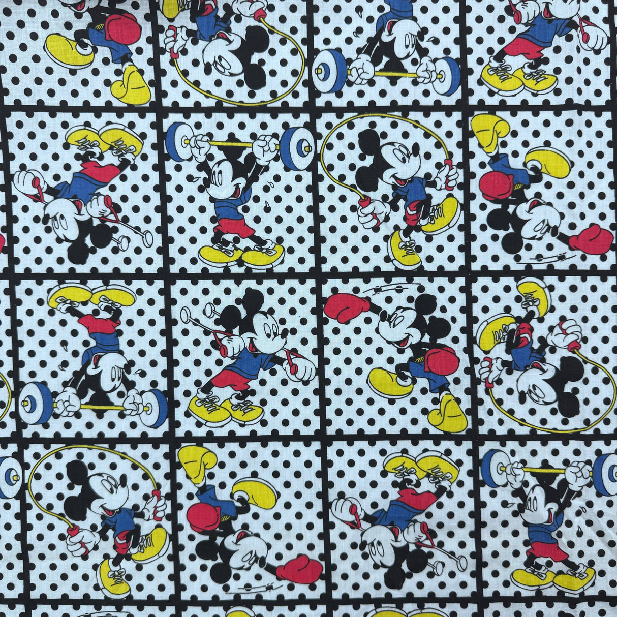 1990's Muscle Mickey Polyester Cotton Blend Fabric - BTY (X17)