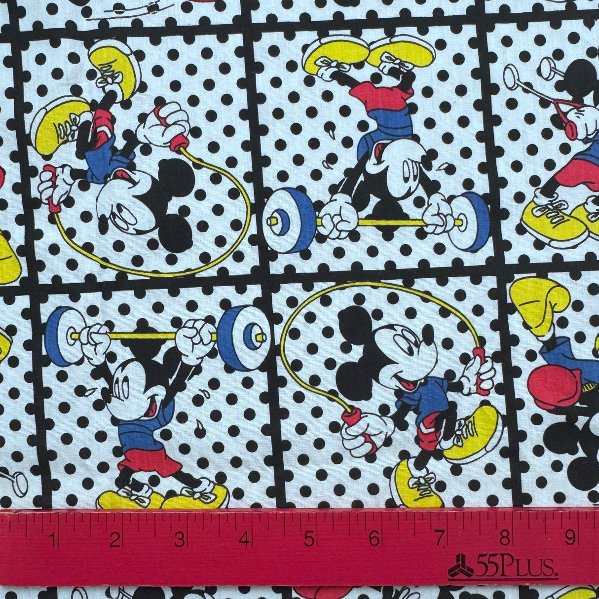 1990's Muscle Mickey Polyester Cotton Blend Fabric - BTY (X17)